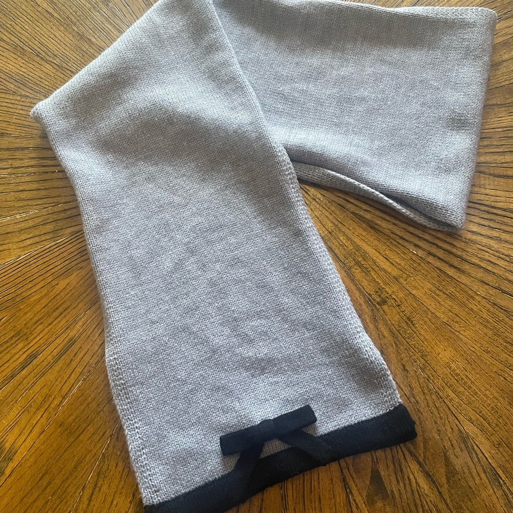 Kate Spade Gray and Black Knit Scarf